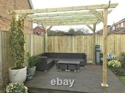 B GRADE 2.4m wide x 2.4m deep x 2.4m timber wooden garden gazebo pergola kit