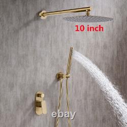 Bathroom Brass Rainfall Shower Mixer Set Shower Valve Bath Taps Faucet Kit