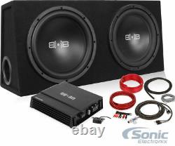 Belva BPKG212 1200 Watt Bass Package with Two 12 Sub Box + Mono Car Amp + Amp Kit