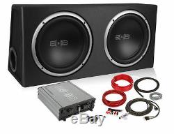 Belva BPKG 2 12 inch Powered Car Subwoofers in Box with Amplifier & Kit Package