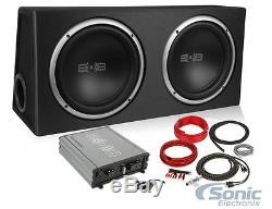 Belva BPKG 2 12 inch Powered Car Subwoofers in Box with Amplifier & Kit Package