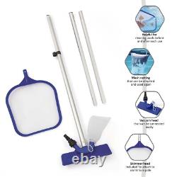 Bestway Maintenance Swimming Pool Cleaner Kit Hand Held Vacuum Skimmer 80 Water