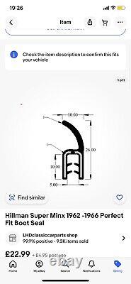 Brand New Hillman Minx Door & Boot Seals Kits 1962-1966 Universal Seal