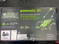 Brand New Sealed GreenWorks 33cm Lawn Mower Kit With 4Ah Battery And 2A Charger Brand New Sealed GreenWorks 33cm Lawn Mower Kit With 4Ah Battery And 2A Charger