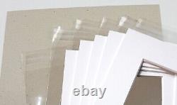 Bright White Picture Photo Mount Kits+Backs+Clear Bags- Custom Cut Sizes/Shapes