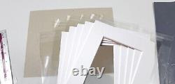 Bright White Picture Photo Mount Kits+Backs+Clear Bags- Custom Cut Sizes/Shapes