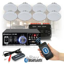 Cafe Restaurant Shop Bluetooth Amplifier Ceiling Speaker System Kit Choice 2,4,8