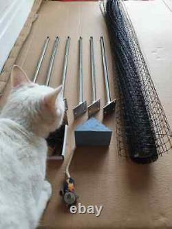Cat proofing fence kit with mesh + 6 brackets, 10m with screws + 100 cable ties