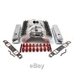 Chevy SBC 350 Angle Plug Solid FT Cylinder Head Top End Engine Combo Kit