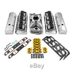 Chevy SBC 350 Hyd FT 220cc Straight Plug Cylinder Head Top End Engine Combo Kit