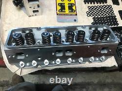 Chevy Top End Kit 350 383 400 Aluminum Cylinder Heads straight plug 327 283