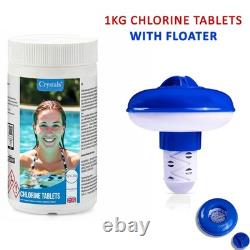 Chlorine Tablets + Floating Chemical Dispenser Hot Tub Swimming Pool Cleaning