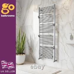Chrome Bathroom Radiator Heated Towel Rail with Hangers Modern 1500x550mm