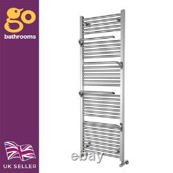 Chrome Bathroom Radiator Heated Towel Rail with Hangers Modern 1500x550mm