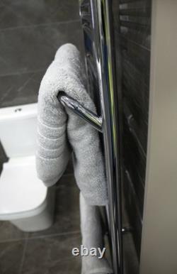 Chrome Bathroom Radiator Heated Towel Rail with Hangers Modern 1500x550mm