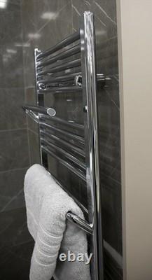 Chrome Bathroom Radiator Heated Towel Rail with Hangers Modern 1500x550mm