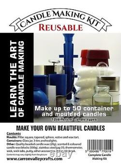 Complete candle making kit Moulds, votive, jug, 2.5Kg wax makes 50 candles