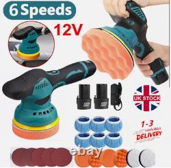 Cordless Car Polisher Buffer Sander Machine Polishing Pads Kit +2 x Batteries UK