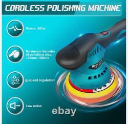 Cordless Car Polisher Buffer Sander Machine Polishing Pads Kit +2 x Batteries UK