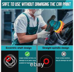 Cordless Car Polisher Buffer Sander Machine Polishing Pads Kit +2 x Batteries UK