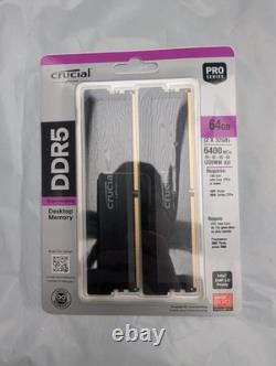 Crucial Pro DDR5 RAM 64GB Kit (2x32GB) 6400MHz CL40 CP2K32G64C40U5B Brand New
