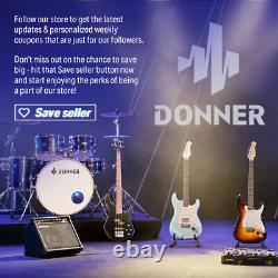 Donner DED-70 Upgrade Electric Drum Set 4 Quiet Mesh Pads 2 Switch Pedals Solid