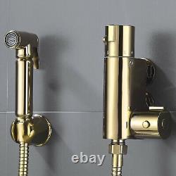 Douche Bidet Shattaf Gold Muslim Shower Spray Brass Thermostatic Kit Set