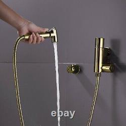 Douche Bidet Shattaf Gold Muslim Shower Spray Brass Thermostatic Kit Set