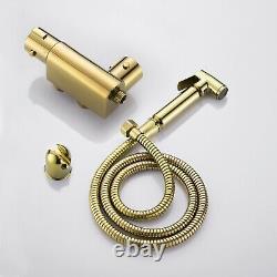Douche Bidet Shattaf Gold Muslim Shower Spray Brass Thermostatic Kit Set