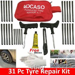 Emergency Car Van Motorcycle Tubeless Tyre Tire Puncture Repair Kit Tool Strips