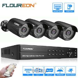 FLOUREON CCTV 8CH 1080N DVR Recorder Kits 3000TVL Outdoor Security Camera System