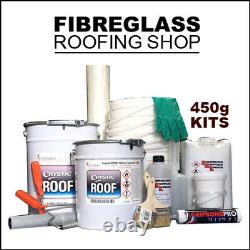 Fibreglass Flat Roofing Kit 450g 5 100 square metre Kits Dark Grey (No Tools)