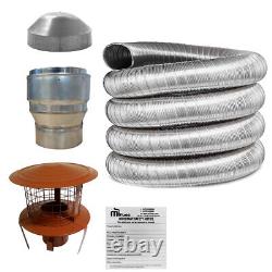 Flue Liner Kit Multifuel Flexible for Installation Wood Burning Stove 316 grade