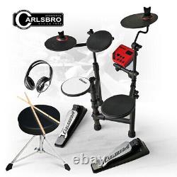 Foldable Electric Drum Kit Jazz Band Digital Set with Stool, Headphones & Sticks