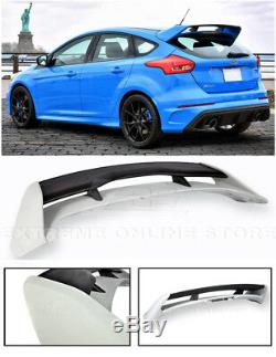 For 13-Up Ford Focus Hatchback JDM RS Style PRIMER BLACK Rear Roof Wing Spoiler