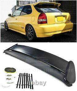 For 96-00 Honda Civic Hatchback JDM Type-R PRIMER BLACK Rear Roof Wing Spoiler