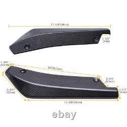 For Audi A3 A4 A5 A6 87'' Carbon Fiber Side Skirt Extension Splitter + Rear Spat