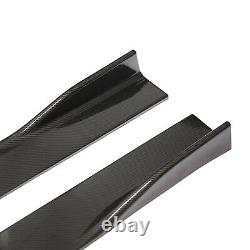 For Audi A3 A4 A5 A6 87'' Carbon Fiber Side Skirt Extension Splitter + Rear Spat