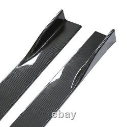 For Audi A3 A4 A5 A6 87'' Carbon Fiber Side Skirt Extension Splitter + Rear Spat