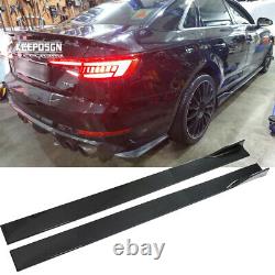 For Audi A3 A4 A5 A6 87'' Carbon Fiber Side Skirt Extension Splitter + Rear Spat