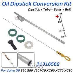 For Volvo D5 Oil Dipstick Conversion Kit (Pipe/Stick/2xSeals/1xBolt) 31316562