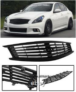 Front Bumper Glossy Black Grille For Infiniti 10-13 G37 11-12 G25 2015 Q40 Sedan