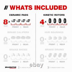 Front & Rear Brake Rotors + Brake Pads For Honda Odyssey Drilled Brakes Kit
