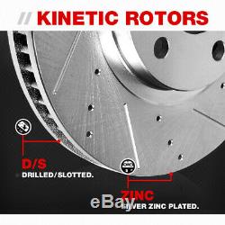 Front and Rear Drilled Slotted Brake Rotors and Ceramic Pads For Infiniti Nissan