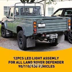 Full Smoked LED light upgrade kit for Fog Reverse For Land Rover 90/110 Defender