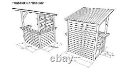 Garden Bar Outdoor Wooden Bar, Fully Treated, Outside Home Bar DIY Bar Kit