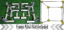 Golf Cage Practice Net 10' x 10' x 10' (#252 Poly) Frame Kit & Baffle Included