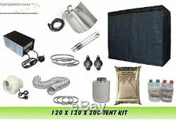 Grow Tent 120 & Grow Light 600w & 4 Fan Kit & COCO complete set up kit