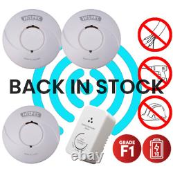 HISPEC 10 Year Lithium Battery Wireless Interlink RF Smoke, Heat & CO Alarm Kit