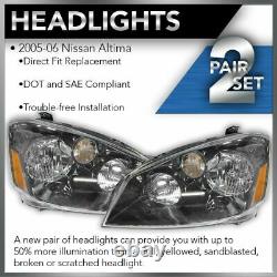 Halogen Headlamps Headlights Left LH & Right RH Pair Set for 05-06 Nissan Altima